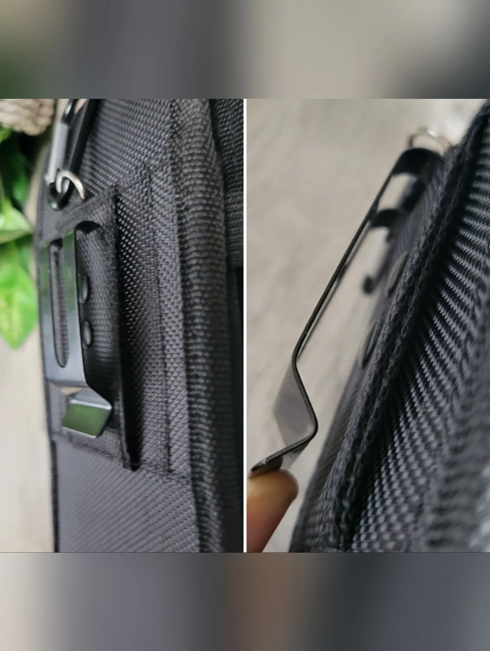 Black Clip-on Cellphone Carrier Holster with Belt Clip and Velcro Closure, 7